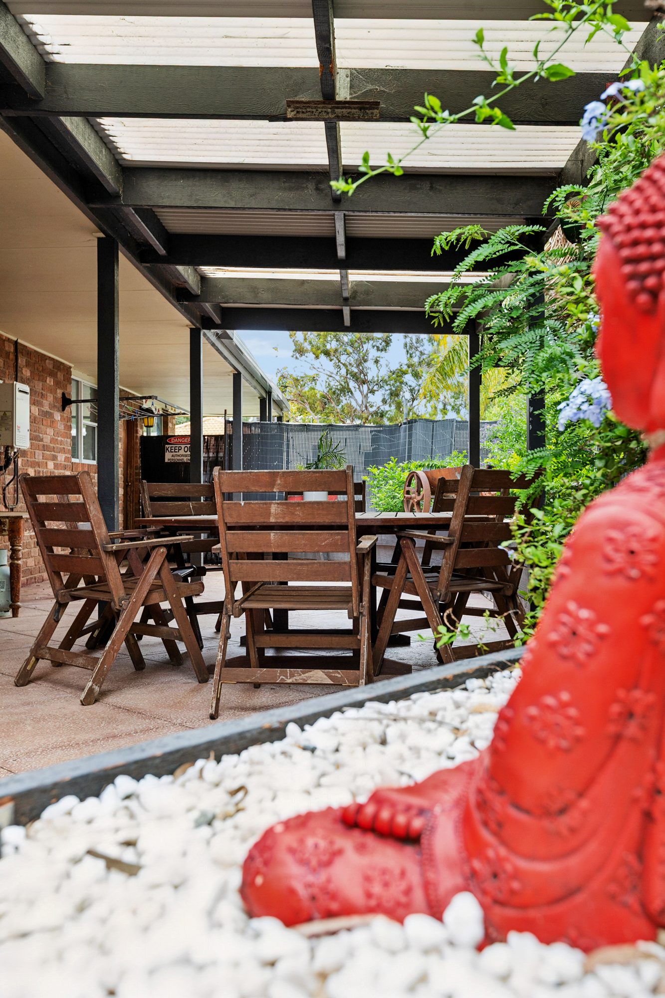 Patio and raised garden detail