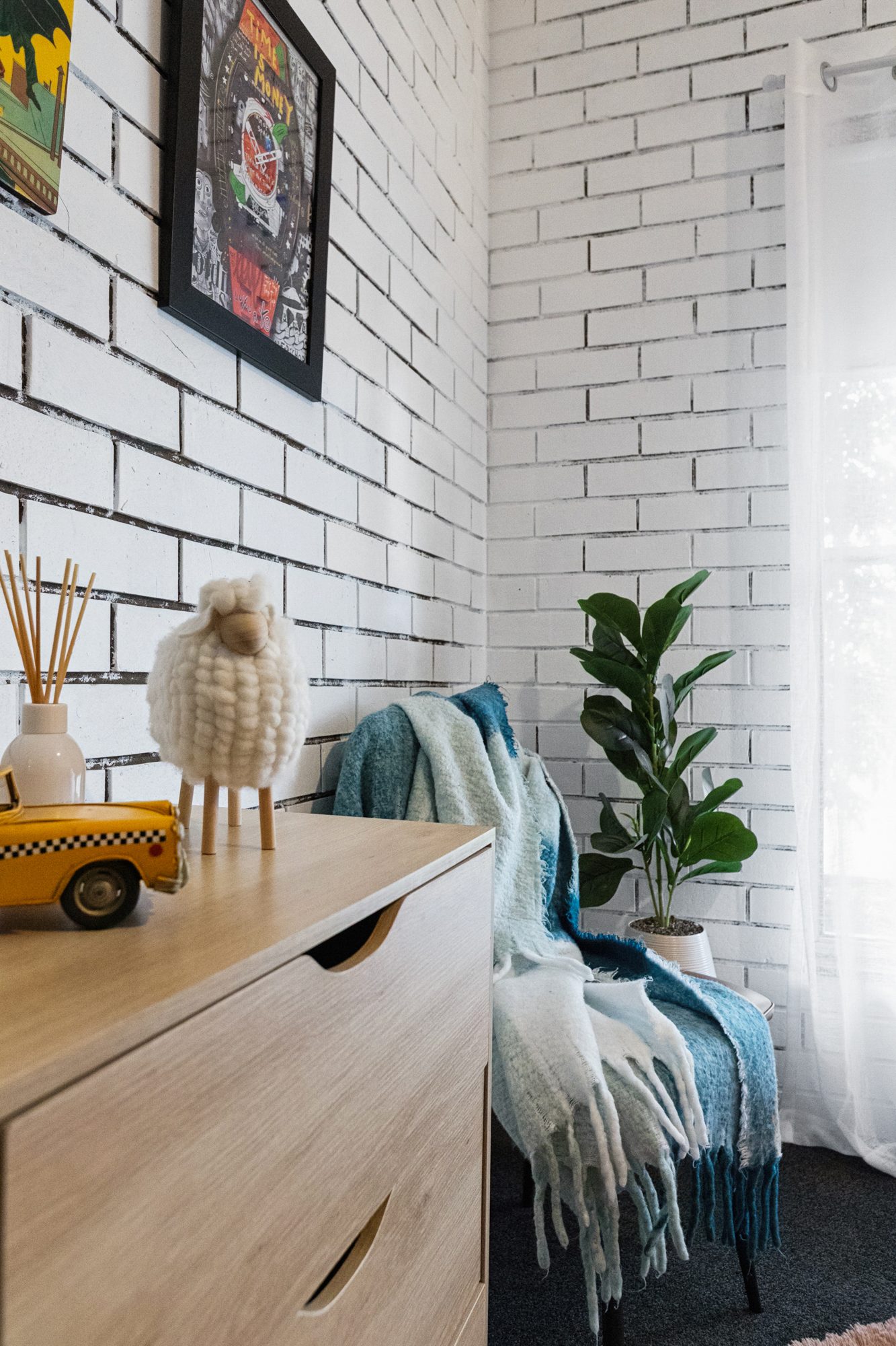 Bedroom window and brickwork detail